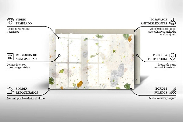 Tabla de cortar de vidrio Hojas cayendo