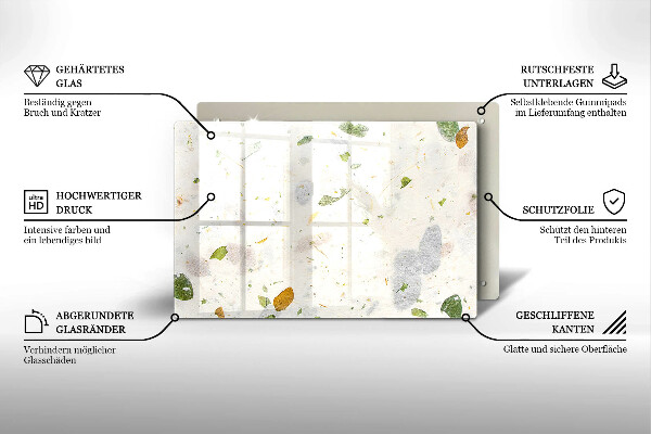 Tabla de cortar de vidrio Hojas cayendo