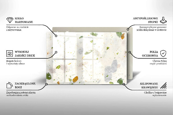 Tabla de cortar de vidrio Hojas cayendo