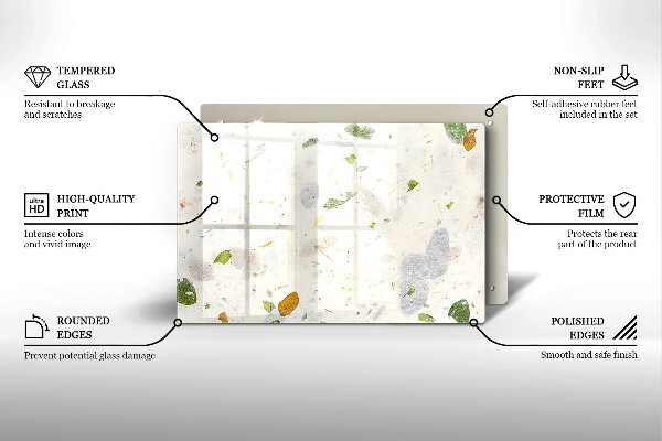 Tabla de cortar de vidrio Hojas cayendo