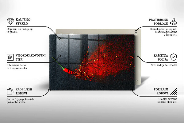 Tabla de cortar de vidrio Pimiento picante