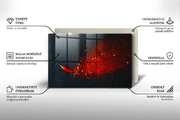 Tabla de cortar de vidrio Pimiento picante
