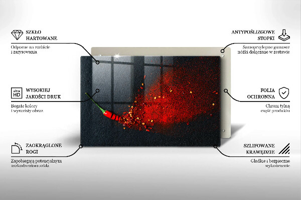 Tabla de cortar de vidrio Pimiento picante