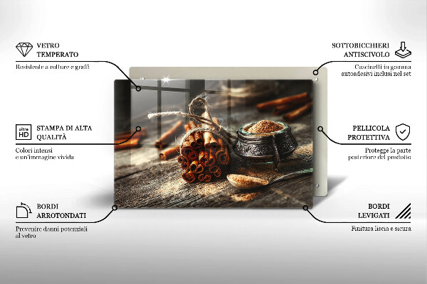 Tabla de cortar de vidrio Vainas de vainilla