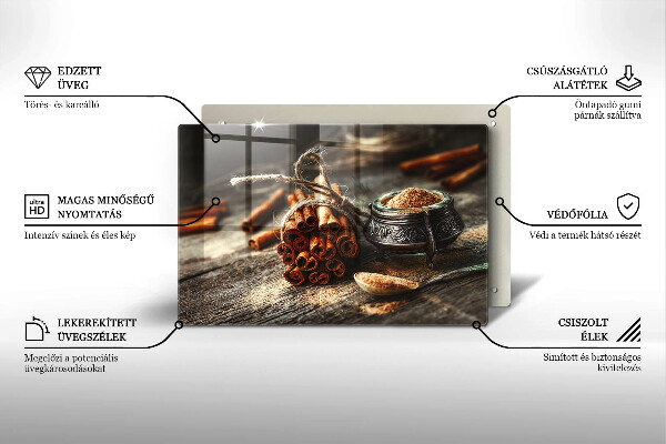 Tabla de cortar de vidrio Vainas de vainilla