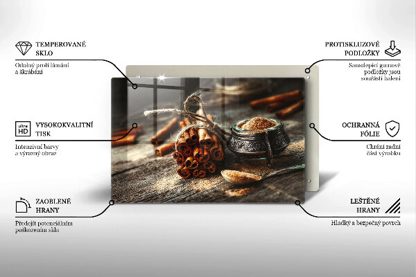 Tabla de cortar de vidrio Vainas de vainilla