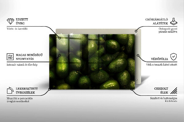 Tabla de cortar de vidrio Fruta de aguacate
