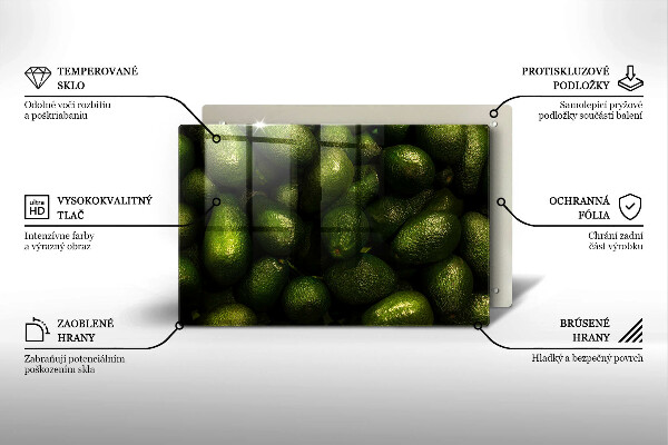 Tabla de cortar de vidrio Fruta de aguacate