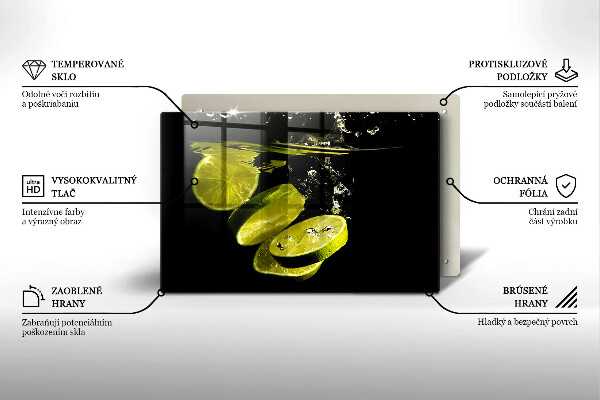Tabla de cortar de vidrio Limas en agua