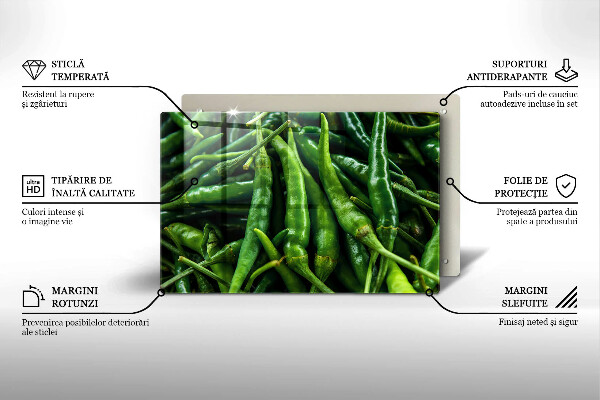 Tabla de cortar de vidrio Vainas de guisantes