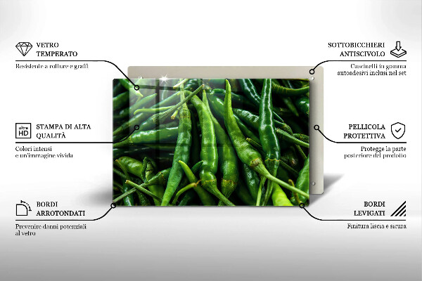 Tabla de cortar de vidrio Vainas de guisantes
