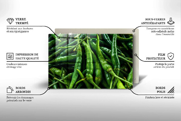 Tabla de cortar de vidrio Vainas de guisantes