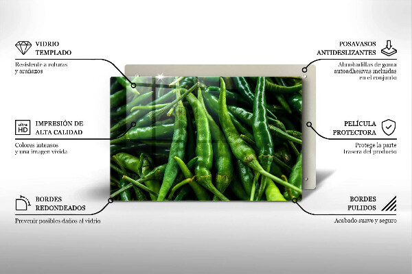 Tabla de cortar de vidrio Vainas de guisantes