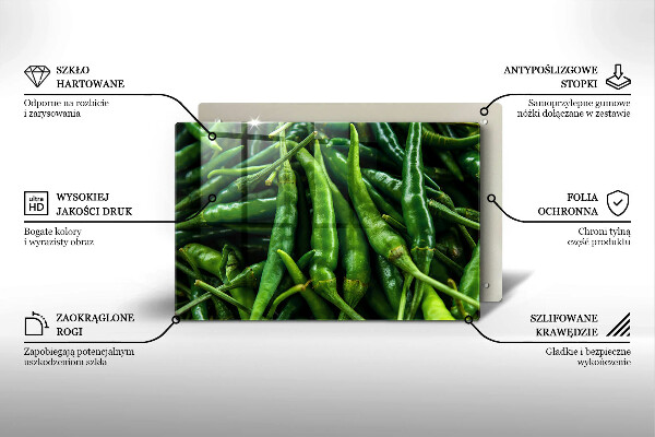 Tabla de cortar de vidrio Vainas de guisantes