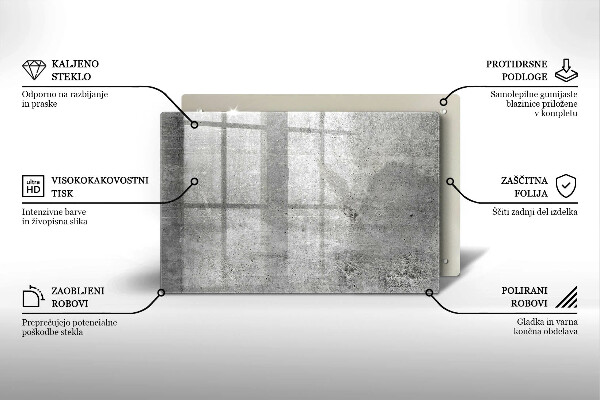 Tabla de cortar de vidrio Textura de hormigón