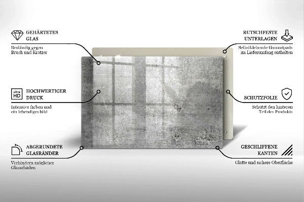 Tabla de cortar de vidrio Textura de hormigón