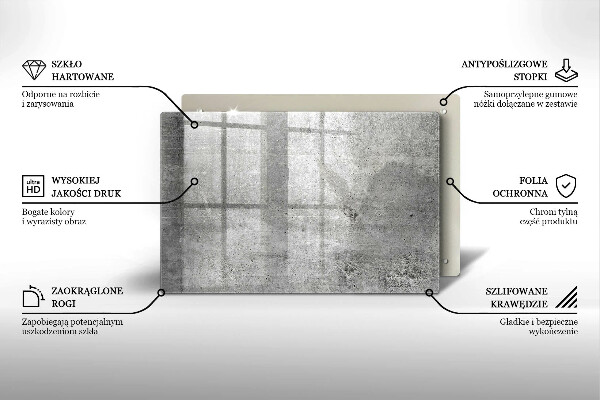 Tabla de cortar de vidrio Textura de hormigón