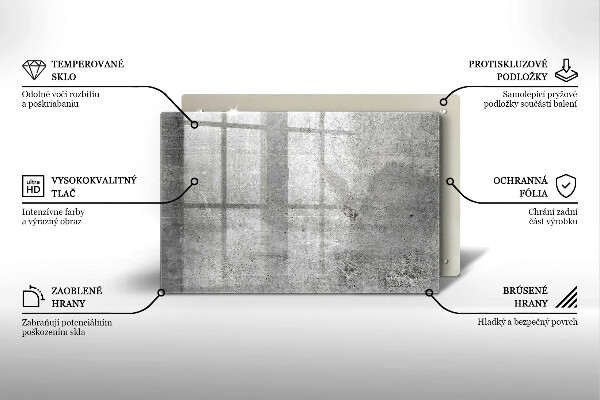 Tabla de cortar de vidrio Textura de hormigón
