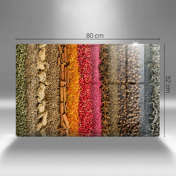 Tabla de cortar de vidrio Especias coloridas