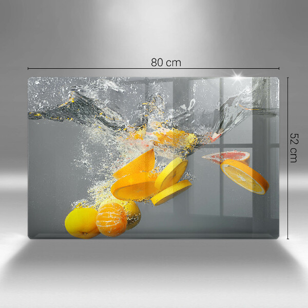 Tabla de cortar de vidrio Limones en agua