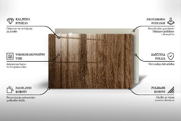 Tabla de cortar de vidrio Textura de madera