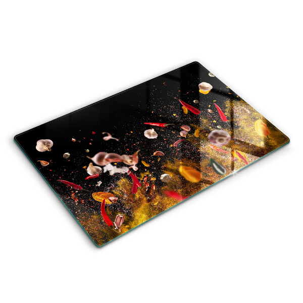 Tabla de cortar de vidrio Especias picantes