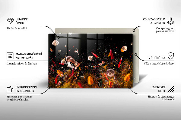 Tabla de cortar de vidrio Especias picantes