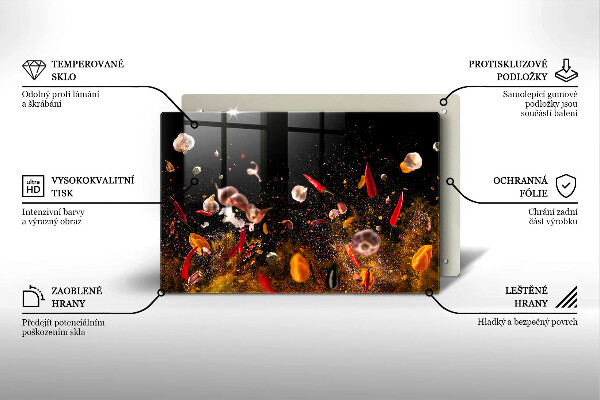 Tabla de cortar de vidrio Especias picantes