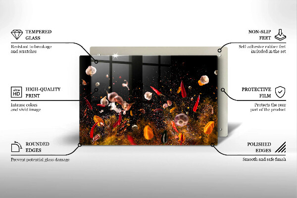 Tabla de cortar de vidrio Especias picantes