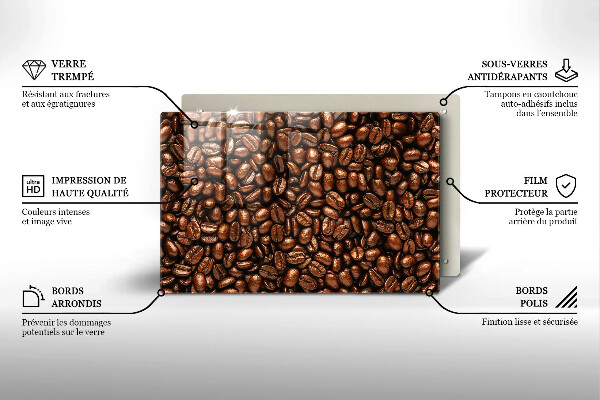 Tabla de cortar de vidrio Granos de café