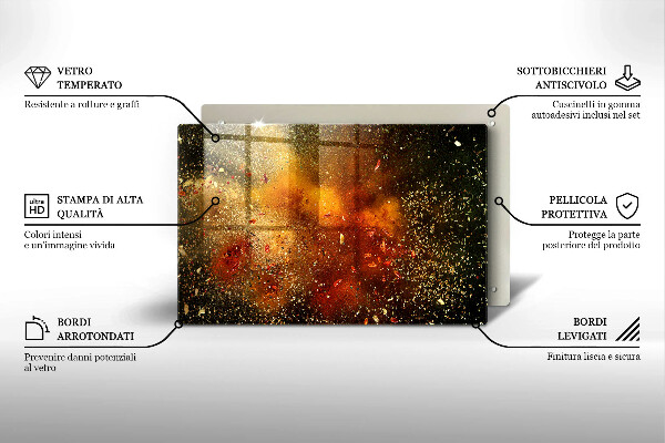 Tabla de cortar de vidrio Especias coloridas