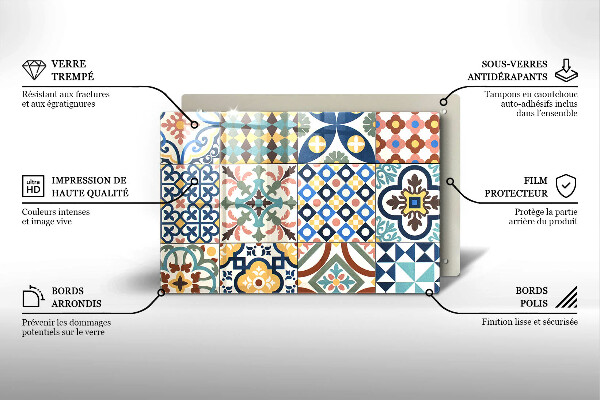 Tabla de cortar de vidrio Azulejos decorativos