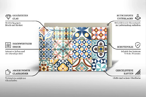 Tabla de cortar de vidrio Azulejos decorativos