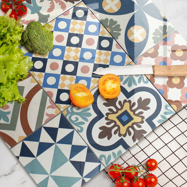 Tabla de cortar de vidrio Azulejos decorativos