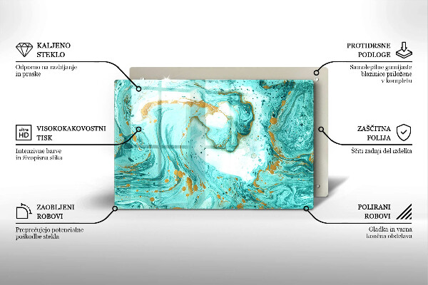 Tabla de cortar de vidrio Abstracción azul