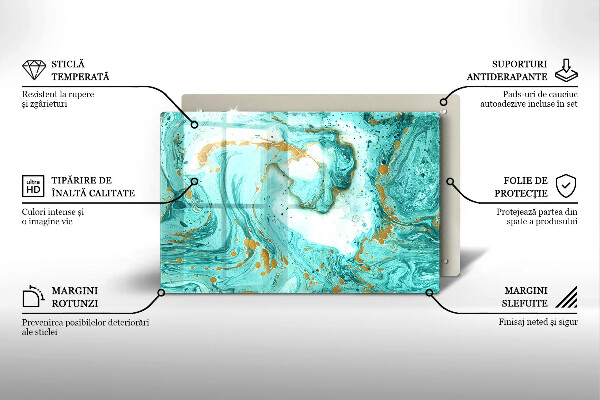 Tabla de cortar de vidrio Abstracción azul