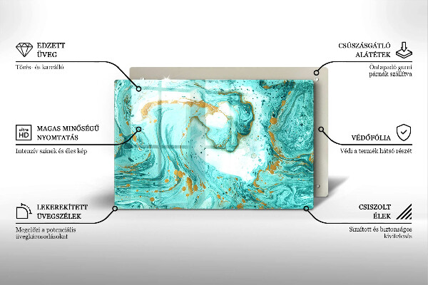 Tabla de cortar de vidrio Abstracción azul