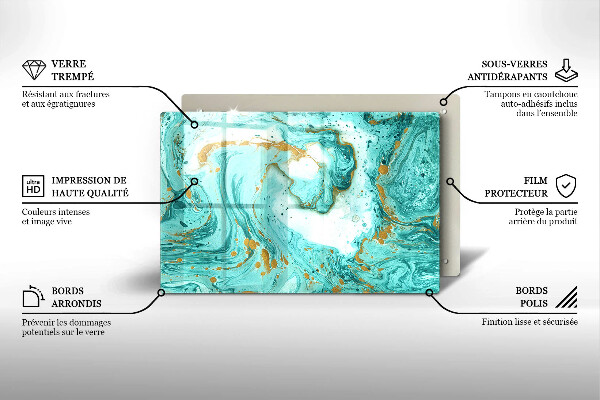 Tabla de cortar de vidrio Abstracción azul