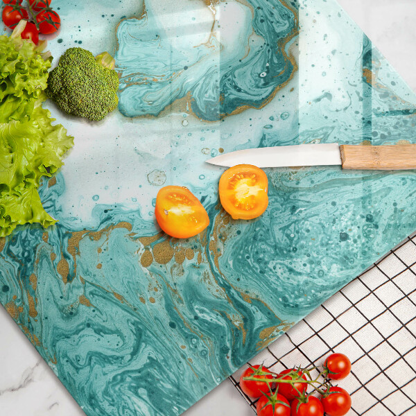 Tabla de cortar de vidrio Abstracción azul