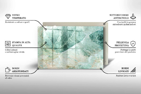 Tabla de cortar de vidrio Estructura de piedra