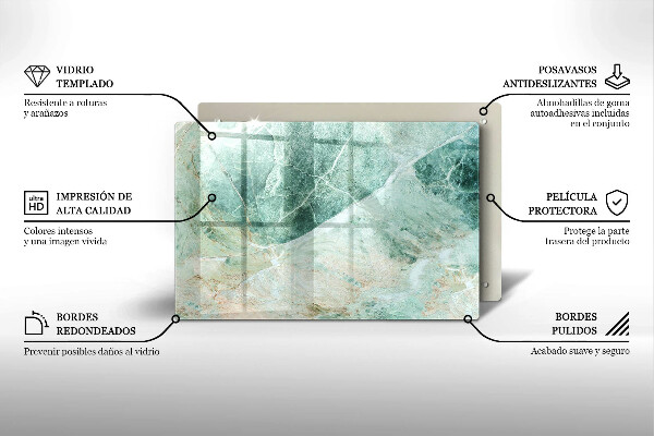Tabla de cortar de vidrio Estructura de piedra