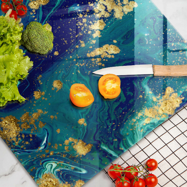 Tabla de cortar de vidrio Abstracción con oro