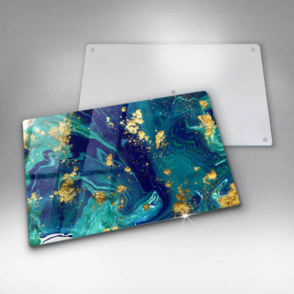 Tabla de cortar de vidrio Abstracción con oro
