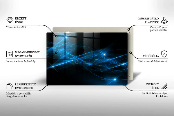 Tabla de cortar de vidrio Humo azul abstracto
