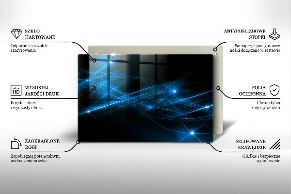 Tabla de cortar de vidrio Humo azul abstracto