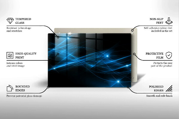 Tabla de cortar de vidrio Humo azul abstracto