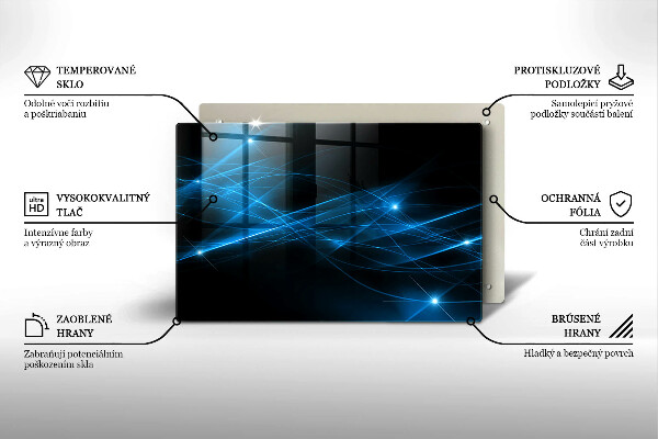 Tabla de cortar de vidrio Humo azul abstracto