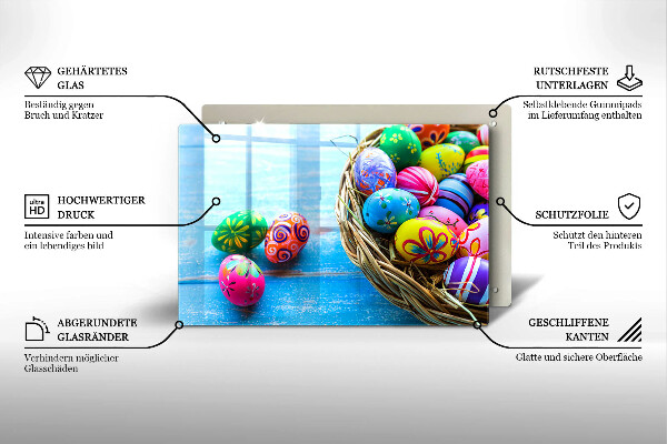 Tabla de cortar de vidrio Huevos de pascua huevos de pascua