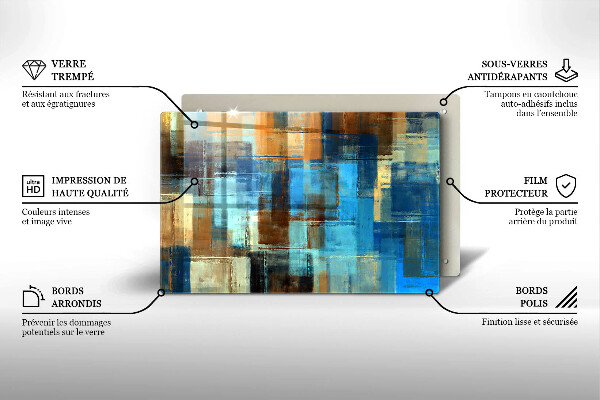 Tabla de cortar de vidrio Fondo pintado