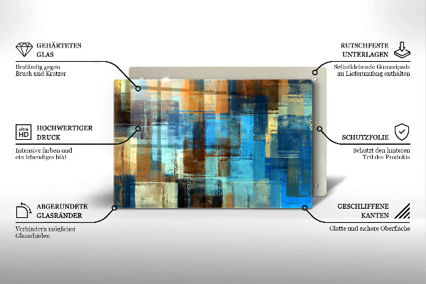 Tabla de cortar de vidrio Fondo pintado